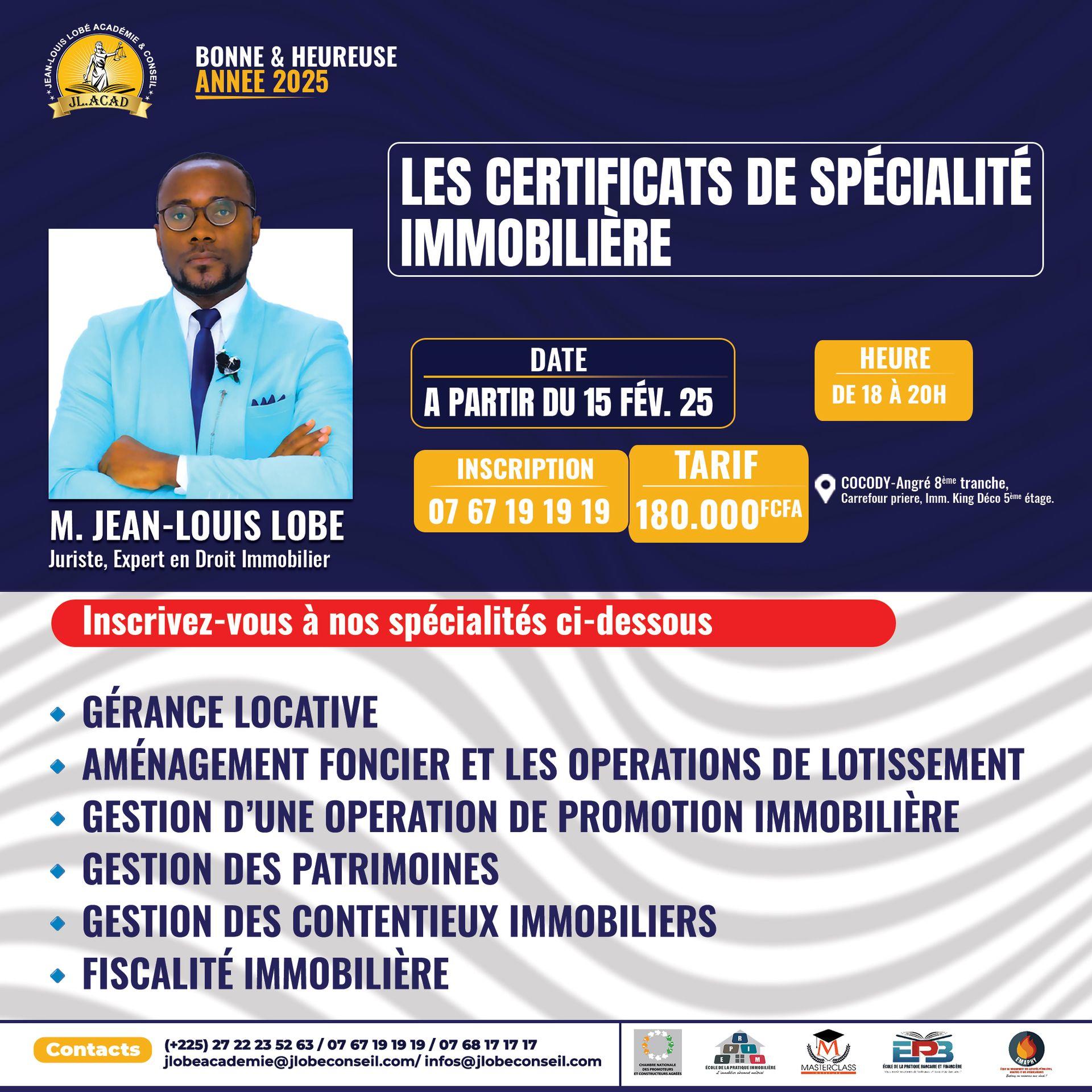 LES SPECIALITES IMMOBILIERE